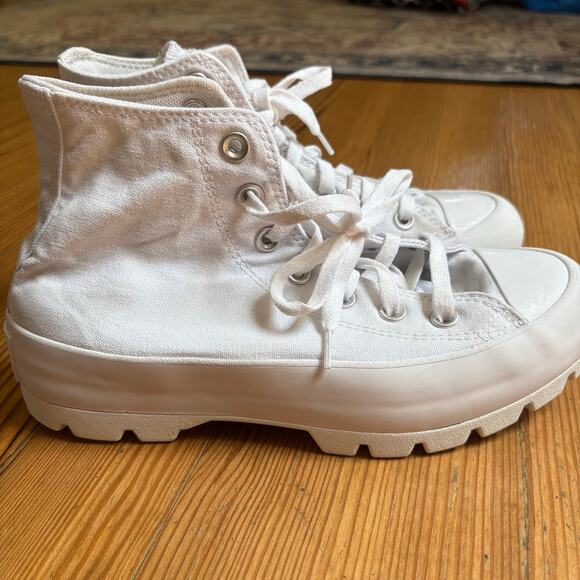 Converse All Star Chuck Taylor white lugged sole sneaker SIZE 8 - Picture 1 of 7